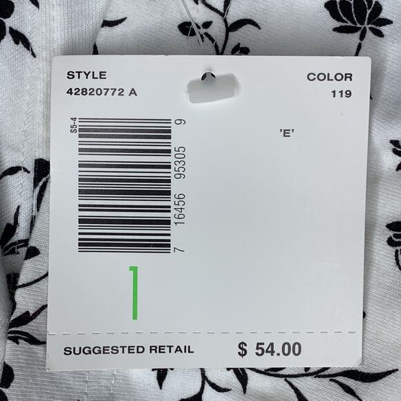 Elisabeth Sport by Liz Claiborne NWT Top Floral Print Short Sleeve Vanity Size 1 - Picture 9 of 10